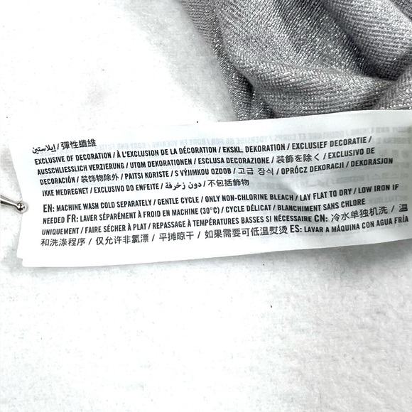 ABERCROMBIE & FITCH Women’s Long Sleeve Sparkle V Neck Bodysuit Gray Shimmer S‎ - Picture 13 of 15